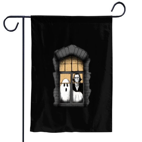Ghost and Vampire at the Window Garden Flags