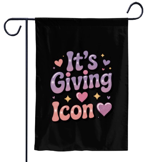 Colorful Heart and Star Themed Giving Icon Garden Flags