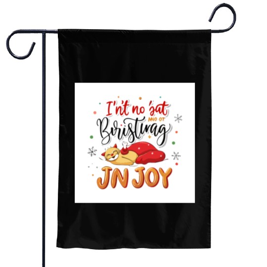 Festive Cat Joy Christmas Design Garden Flags