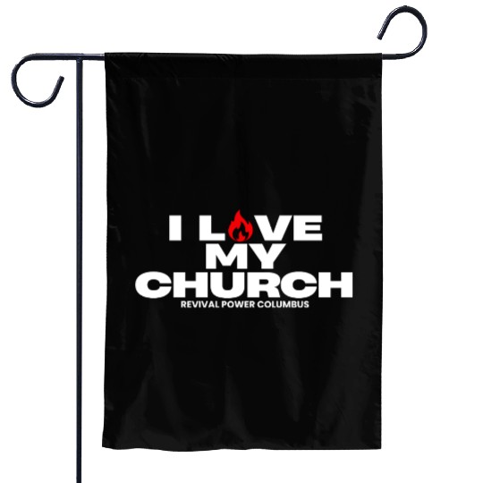 I Love my Church - Red Garden Flags