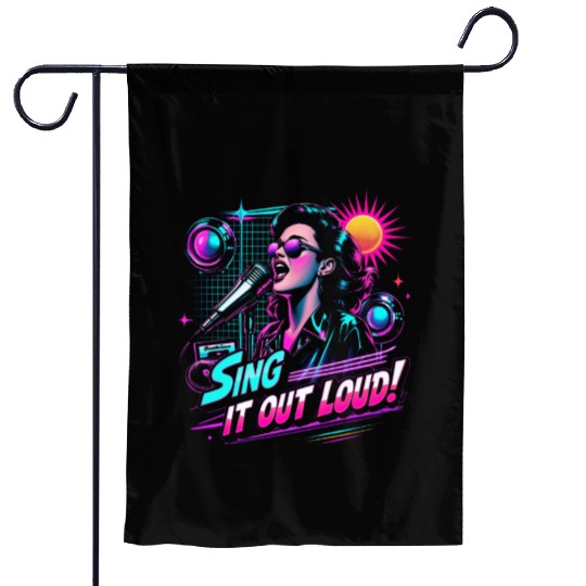 Karaoke Sing It Out Loud Garden Flags