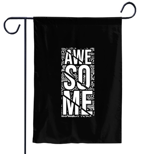 Vintage Awe So Me Typography Design Garden Flags