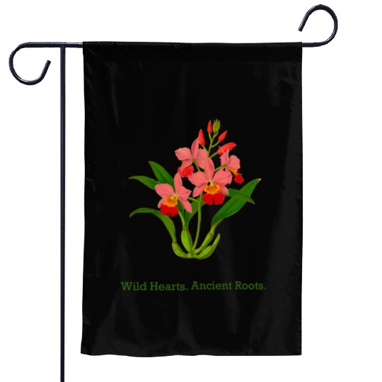 Wild Heart Orchid Botanical Design Garden Flags