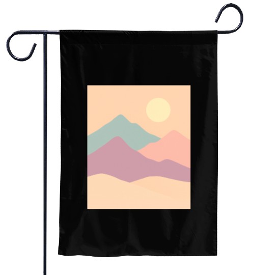 Pastel Mountain Serenity Garden Flags