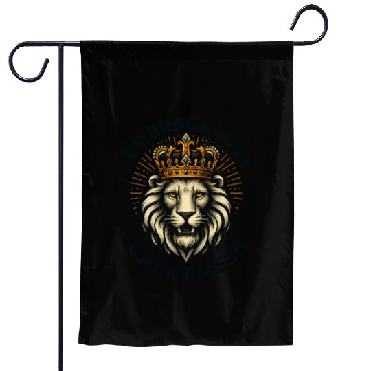 Embrace Your Greatness: The Royal Lion Garden Flags