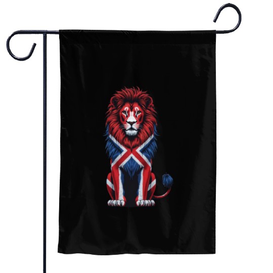 British Lion with Union Jack Flag Bold Art Design Garden Flags