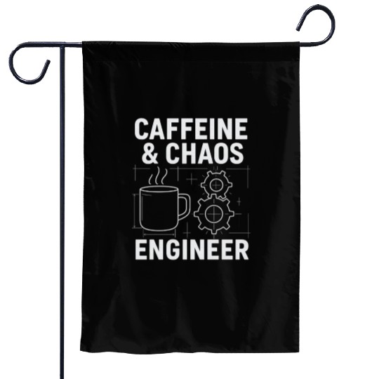 Caffeine & Chaos Engineer - Funny Coffee Tech Gift Garden Flags