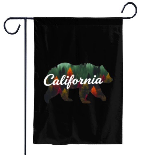 California Bear Forest Scene Garden Flags