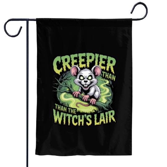Creeper Mouse in Witch's Lair Design Garden Flags