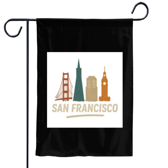 San Francisco Skyline Street Glow Garden Flags