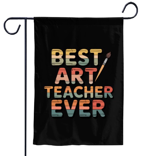 Retro Best Art Teacher Ever  Garden Flags