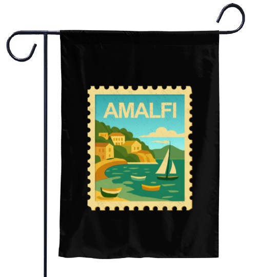 Vintage Style Stamp - Amalfi Italy Garden Flags