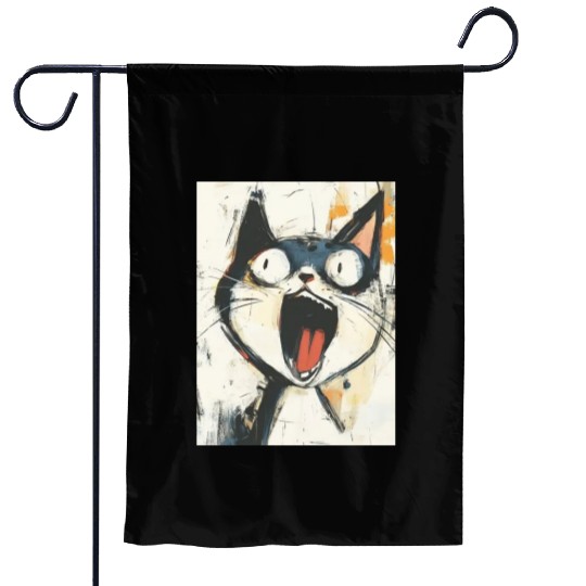 Funny Screaming Cat – Meme Expression Garden Flags