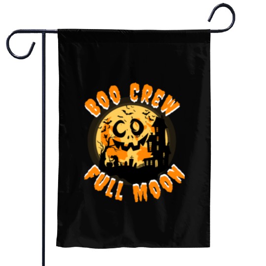 Halloween Boo Crew Full Moon Garden Flags