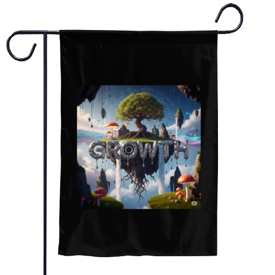 Floating Island Growth Illustration Garden Flags