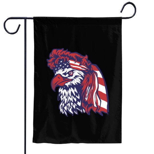 Patriotic Eagle with American Flag Accents Garden Flags