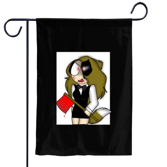 Horror-Themed Zombie Waitress Design Garden Flags
