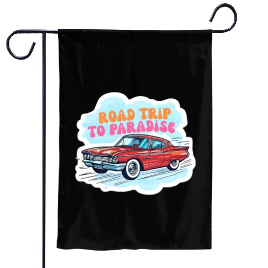 Vintage Classic Car Road Trip Design Garden Flags