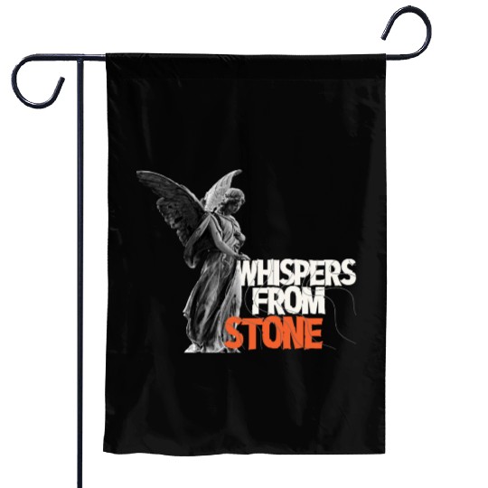 Angel Statue with Bold Typography Garden Flags