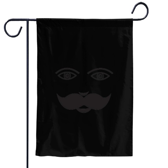 Whimsical Cat Face with Mustache Design Garden Flags