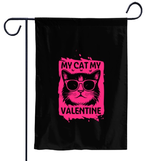 my cat my valentine Garden Flags