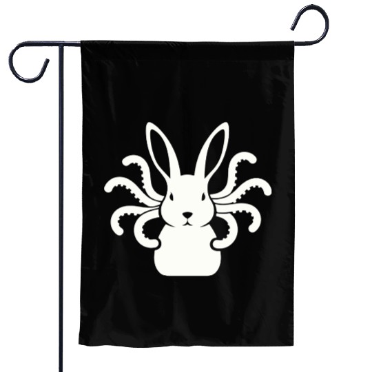 Octopus Bunny │Surreal White Cryptid Animal Mashup Garden Flags