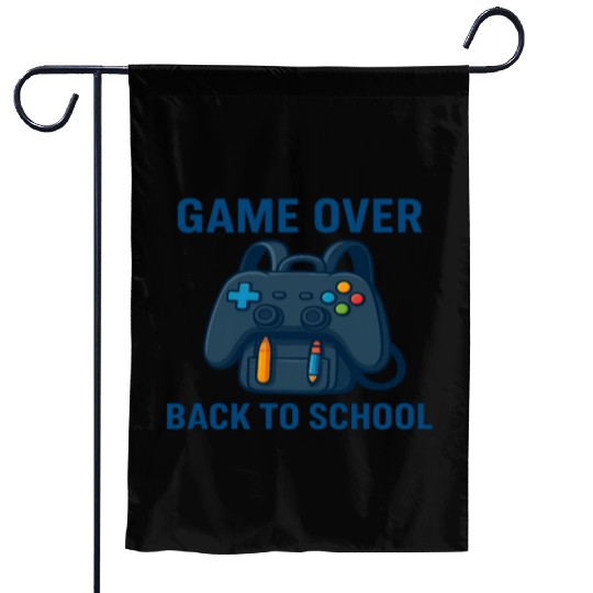 Game Over Retro Backpack Design Garden Flags