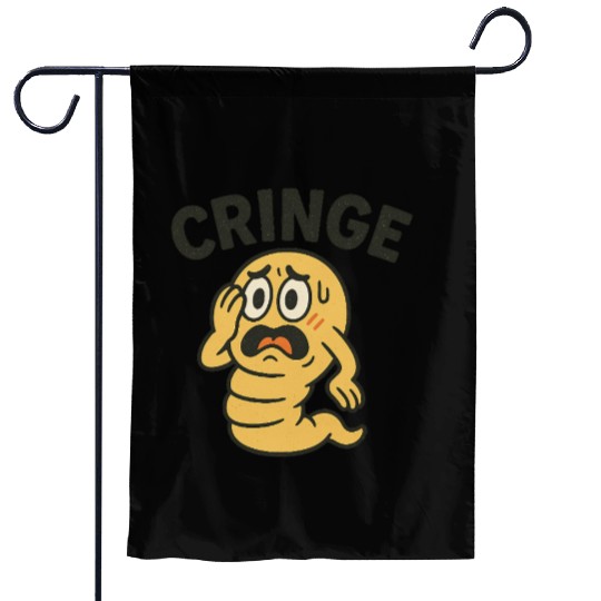 Cringe Meme Worm Illustration Garden Flags