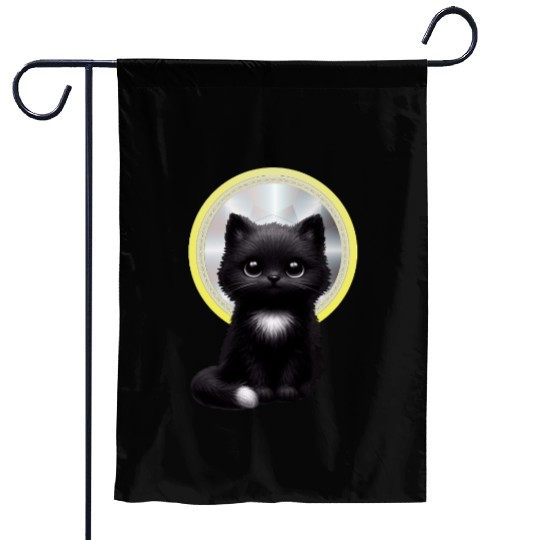 Mystic Midnight Cat  Garden Flags