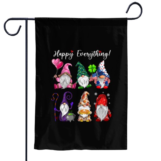 Happy Everything Gnomes Every Seasons All Year Garden Flags