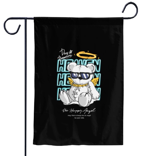 Angel Bear with Sunglasses and Halo Garden Flags