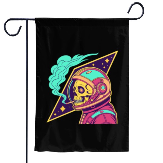 Cosmic Skull Astronaut Garden Flags