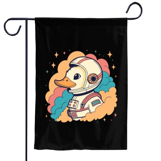 Space Duck Garden Flags