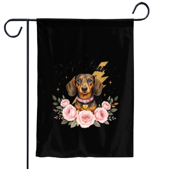 Dog Mom Life Gift with Floral Design Garden Flags