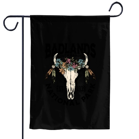 Badlands National Park South Dakota Nature Buffalo Garden Flags