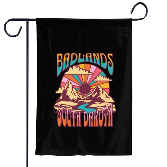 Badlands South Dakota Nature Hiking Mountains Garden Flags