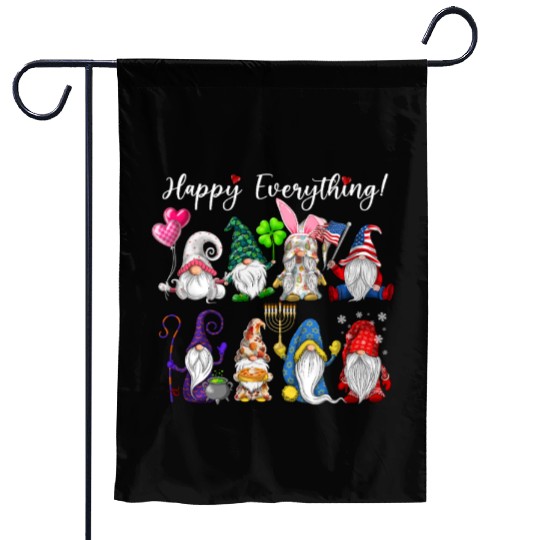 Happy Everything Gnomes Every Seasons All Year Garden Flags