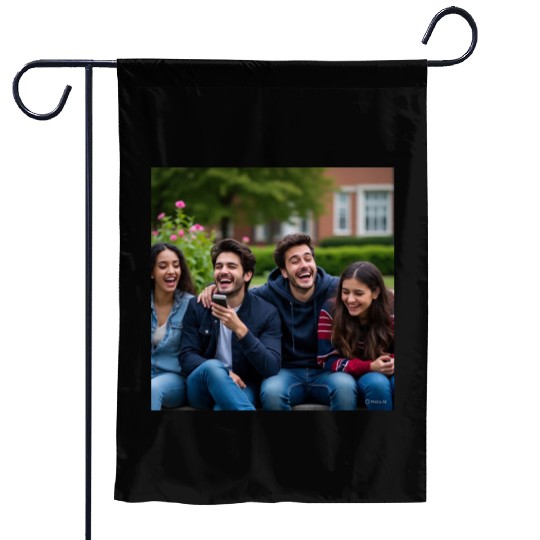 Joyful Group Friendship Illustration Garden Flags
