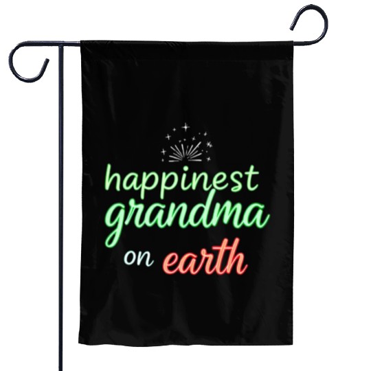 Happiest Grandma on Earth Neon Design Garden Flags
