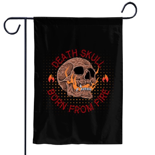 Burning Skull Death Skulle Graphic Garden Flags