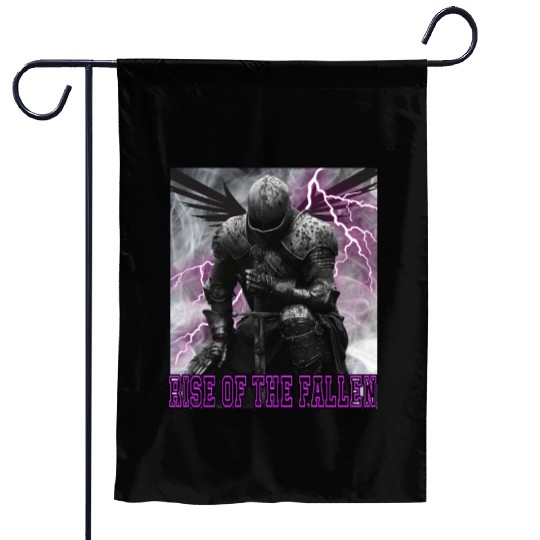 Rise of The Fallen Knight Dark Fantasy Warrior Garden Flags