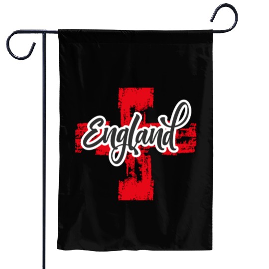 England Flag with Bold Typography Garden Flags
