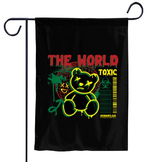 Toxic World Kawaii Bear Artwear Garden Flags