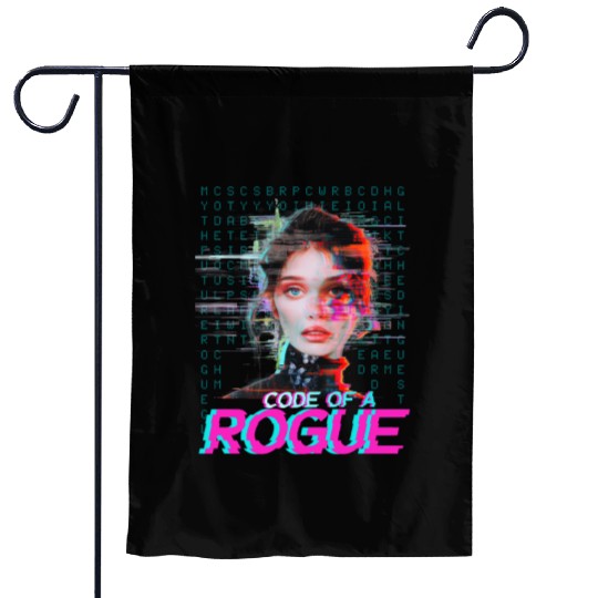 Futuristic Digital Rogue Illustration Garden Flags
