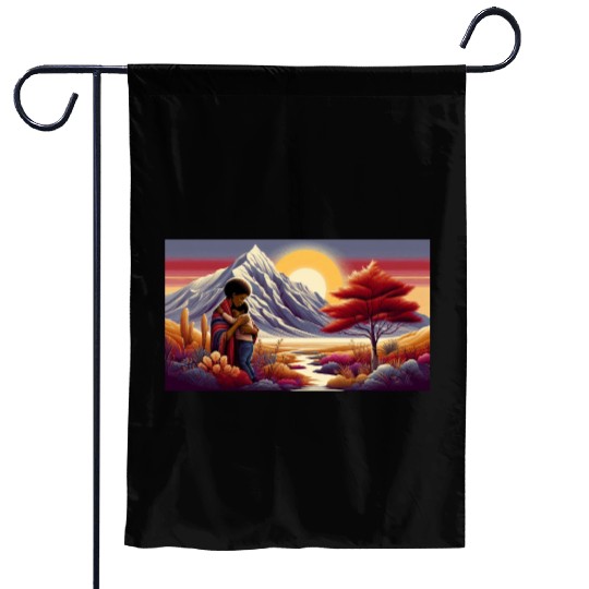 Embracing Nature Sunset Scene Garden Flags