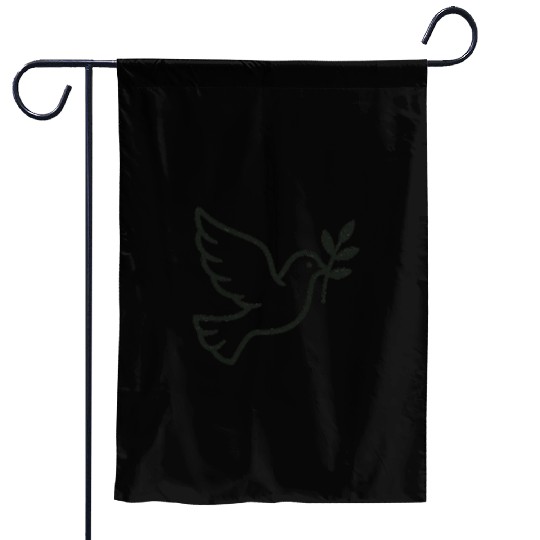 Elegant Doves with Olive Branch Design Garden Flags