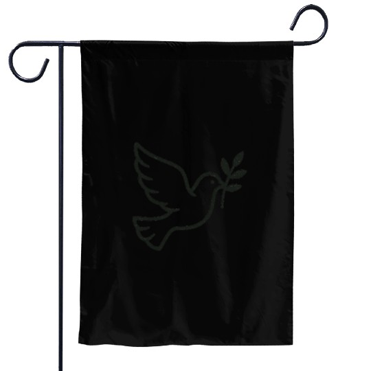 Elegant Doves with Olive Branch Design Garden Flags