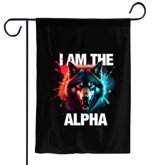 I Am The Alpha Wolf Garden Flags