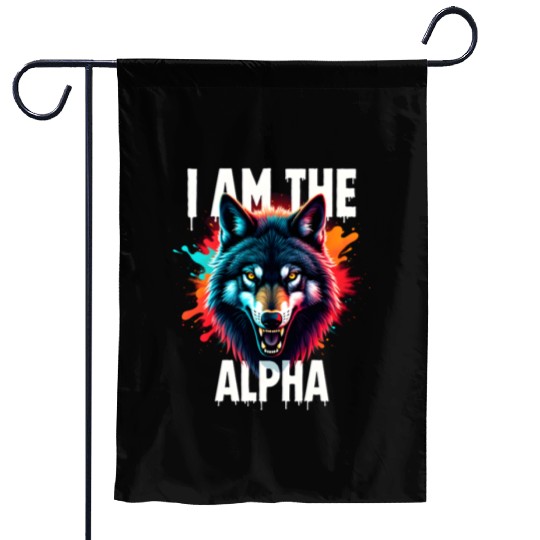 I Am The Alpha Wolf Garden Flags