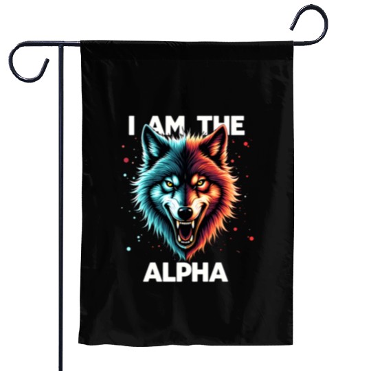 I Am The Alpha Wolf Garden Flags